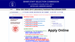 BSSC Laboratory Assistant Recruitment 2025