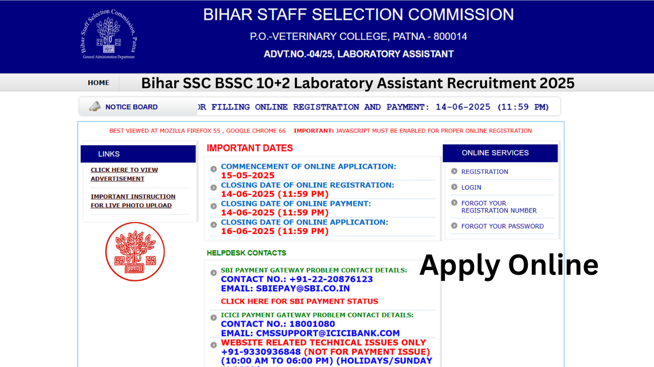 BSSC Laboratory Assistant Recruitment 2025